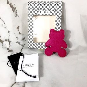 NEW Furla cord wrap pink bear headphones